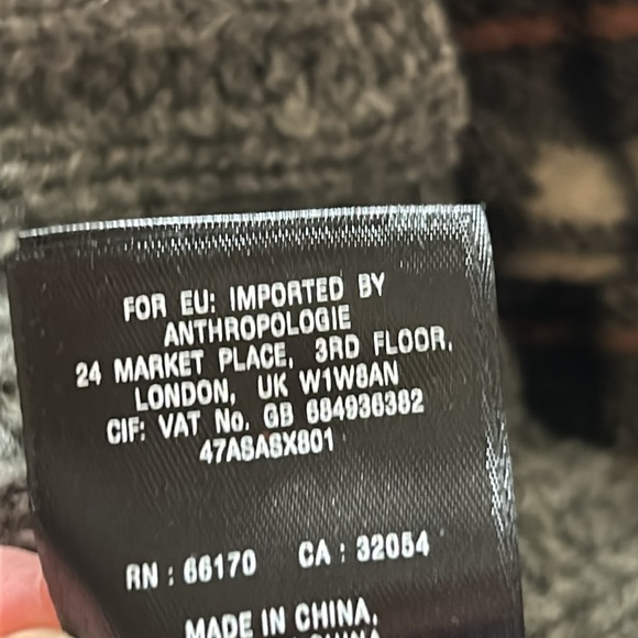 Anthro Moth Derry Plaid & Cable Knit Zip Front Hoodie Sweater/Jacket - Picture 12 of 14